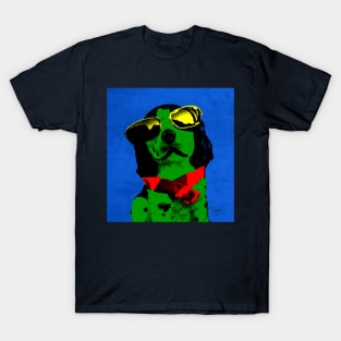 FUNNY DOG Green Blue T-Shirt